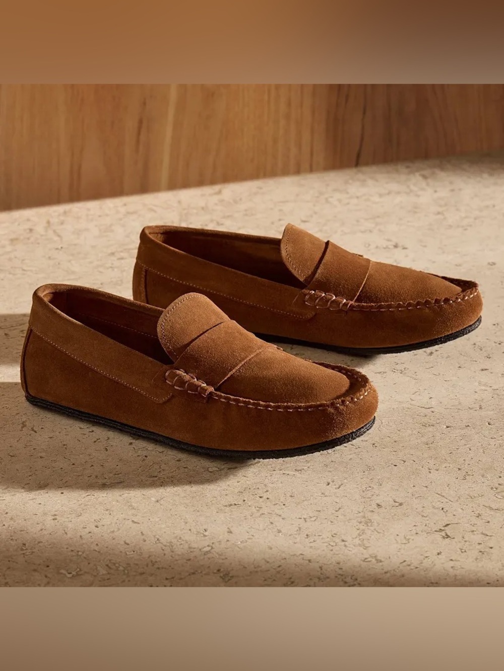 James Perse - Real Suede Penny Loafer in Brown